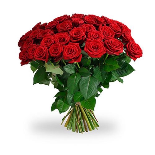 Букет из 45 красных роз купить в интернет-магазине с доставкой по Новотроицку